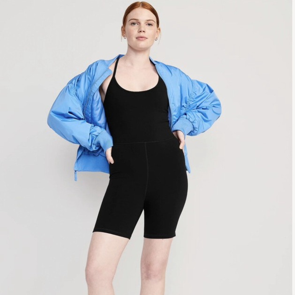 Old Navy Black Active Powerchill Razorback One Piece Romper, NWT Sz S